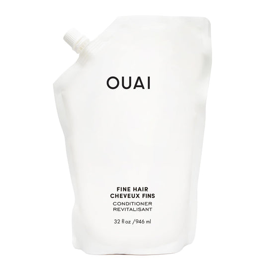 OUAI Fine Hair Conditioner Refill - Volumizing Conditioner Made with Keratin, Biotin and Chia Seed Oil - Adds Softness, Bounce and Volume - Free from Parabens, Sulfates, and Phthalates (32 Oz)
