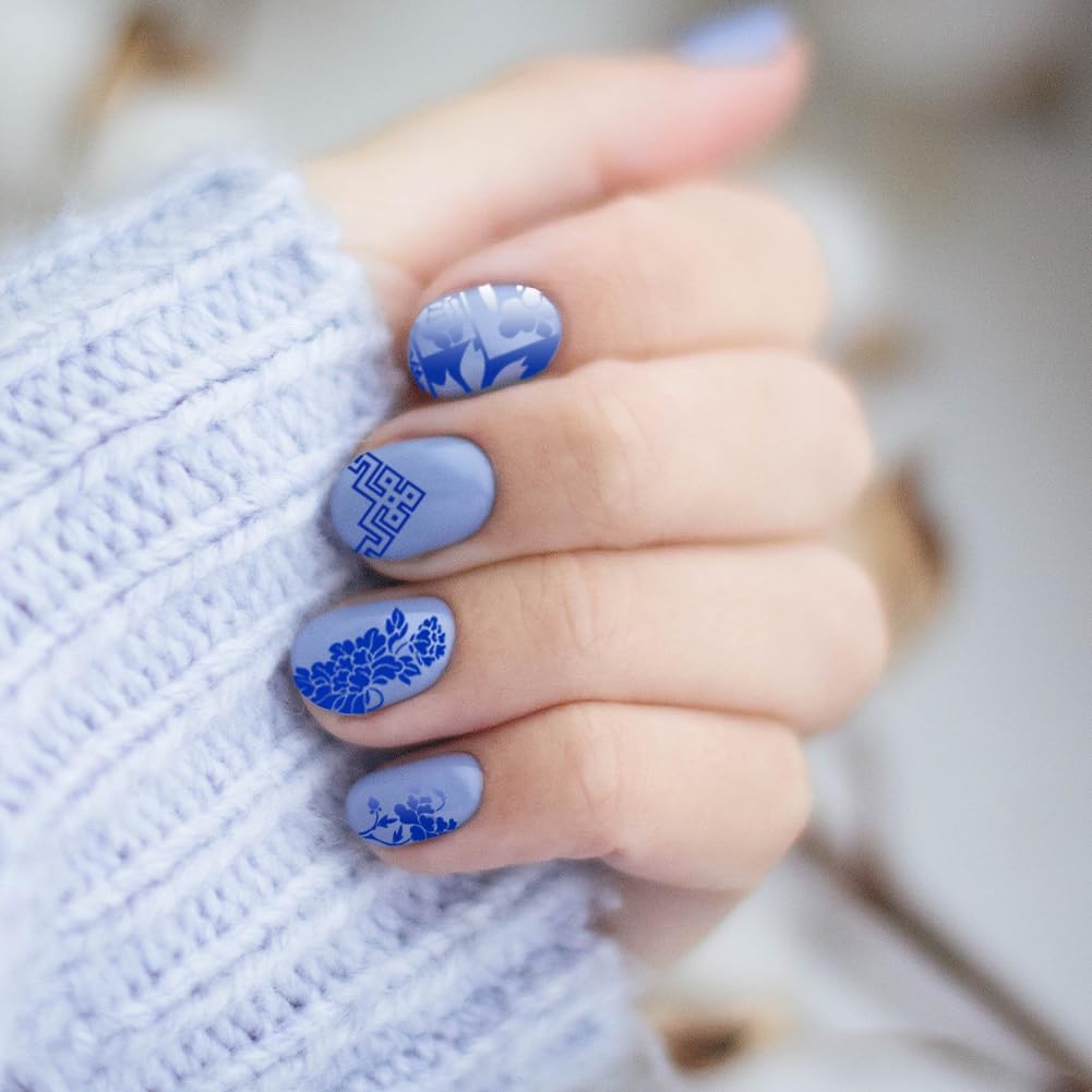 3Pcs Geometric Nail Stamping Templates Celadon French Tip Nail Art Stamp Plates Image Plate Stainless Steel DIY Reusable Tools for Manicure Printing