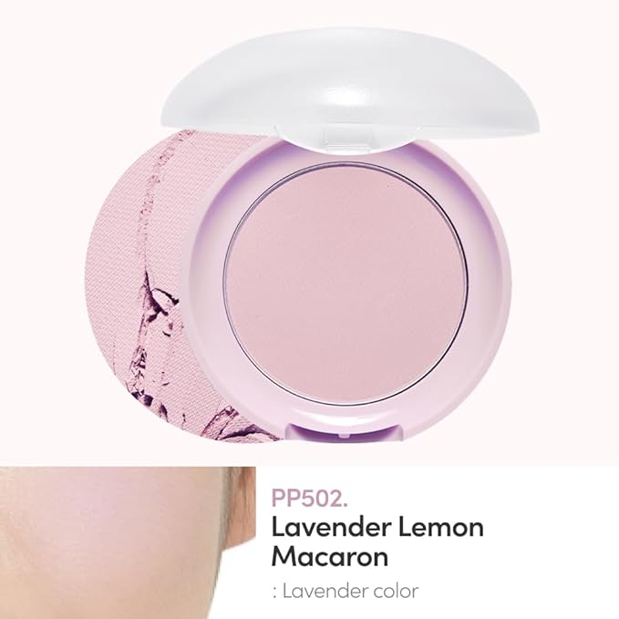 ETUDE Lovely Cookie Blusher #PP502 Lavender Lemon Macaron 4g | Glowing & Natural Powder Blush with Long-Lasting Sebum Control | Easy Application | Puffy Cushion for a Lovely Makeup Look