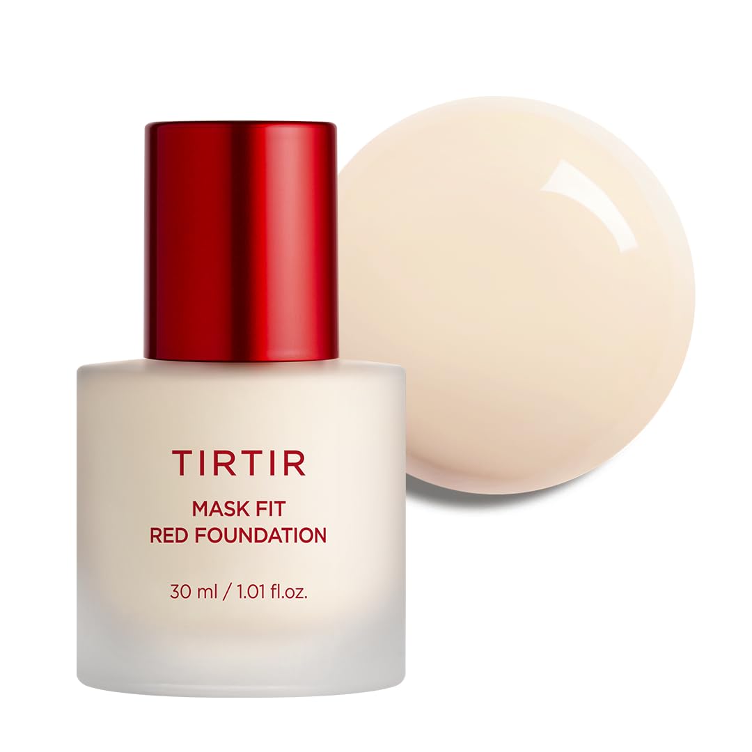 TIRTIR Mask Fit Red FoundationㅣLong Lasting Flawless Coverage, Energy Essence, Lightweight, Hydrating, Pore-Blurring, Breathable Satin Finish, Makeup, Radiant Skin, #13N Fair Ivory, 1.01 Fl Oz