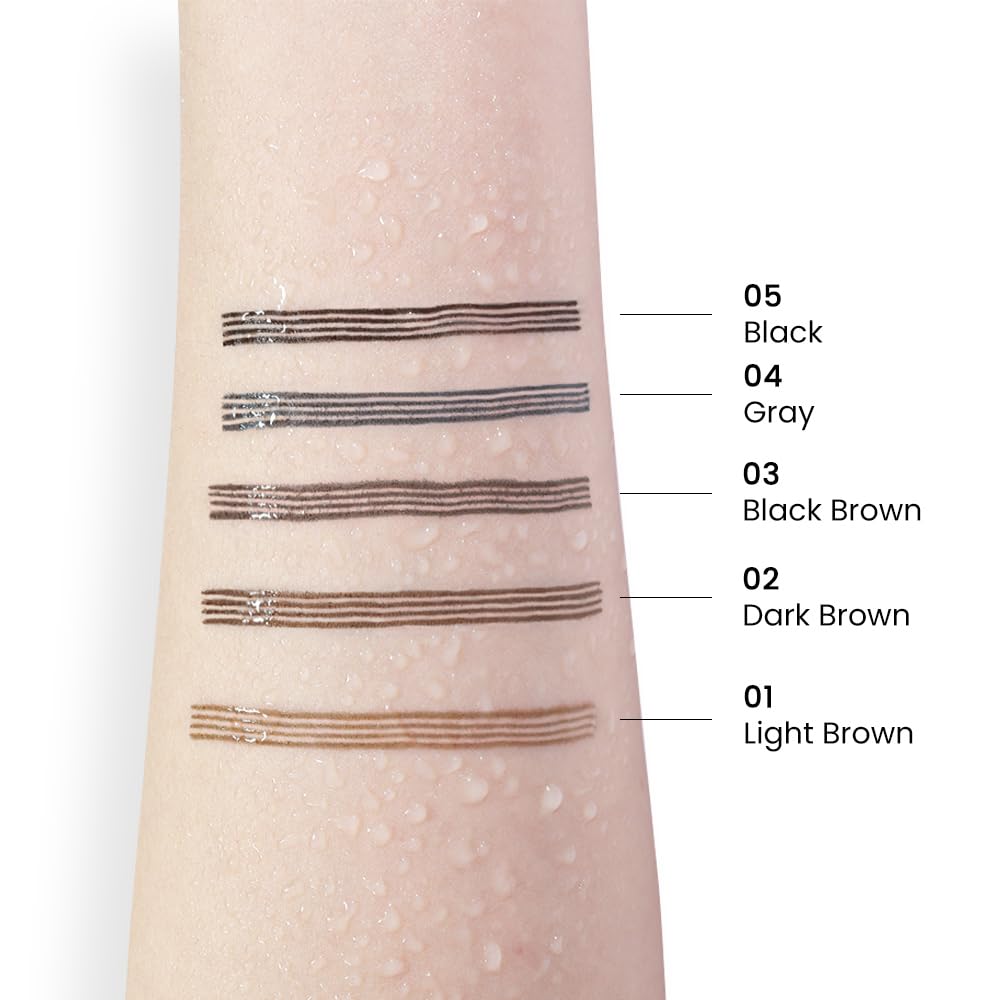 Kaely Eyebrow Pencils for Women, 4 Tip Magical Precise Waterproof Brow Pen, Microblading Eyebrow Contouring Pen, lapiz de cejas 3d Eye Brow Gel, 24h Smudge Proof,03 Black Brown