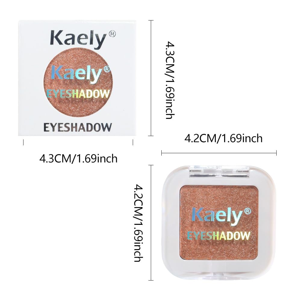 Kaely Pressed Single Eyeshadow Makeup, Champagne Gold Sparkle Highly Pigmented Monochrome Eye Shadow Palette, Waterproof Neutral Powder Mini Eyeshadow, sombras para ojos, Lightweight Blendable, 01