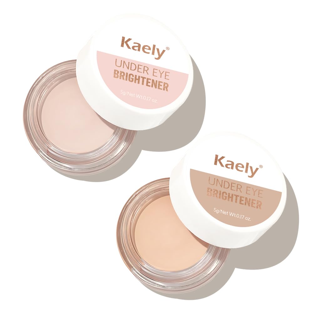 evpct 2Pcs under Eye Brightener, Nourishing Luminous under Eye Concealer Color Corrector for Dark Circles, Waterproof Naturactor Concealer Pot make up for face Eye Ring corrector de ojeras, 03# & 04#