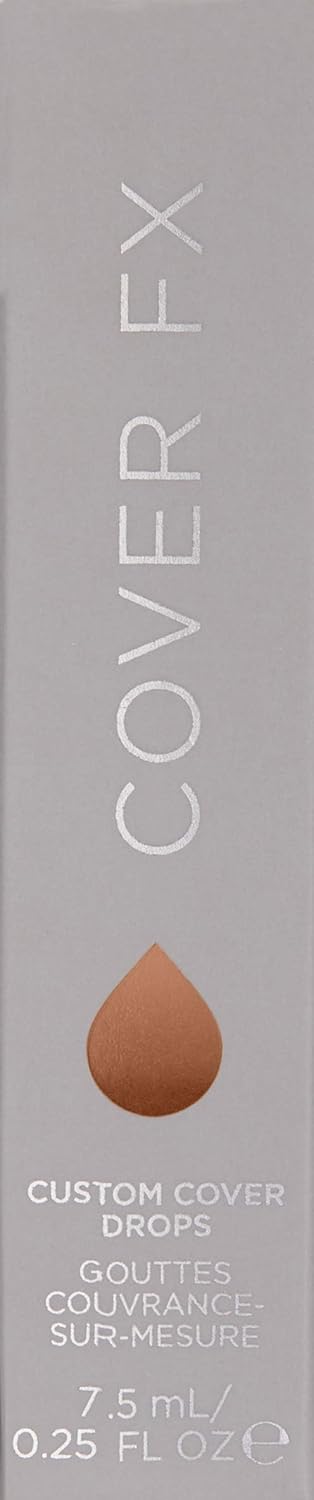 COVER FX Custom Cover Drops, Multi-Use Shade-Adjusting Liquid Foundation and Concealer Makeup, Vegan & Cruelty-Free Lightweight Skin Enhancer, 0.25 Fl Oz, N Deep 3