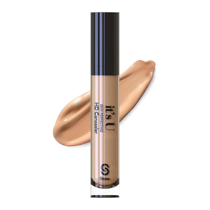 Sistar it's U Skin Perfecting HD Concealer Full Coverage Lightweight Long Lasting Correcting Liquid Contour Cover Masker Makeup 5 ml / 0.17 fl. oz (Golden Beige)