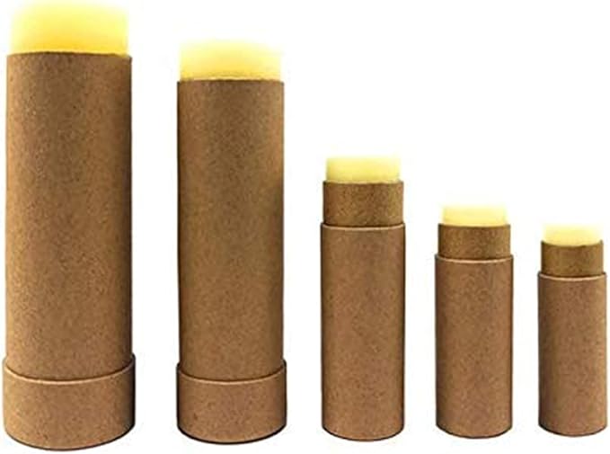 10 Pcs 2 Oz Paperboard Lip Balm Tubes Cardboard Tubes Empty DIY Lipstick Tube Refillable Lip Gloss Container Solid Perfume Tubes 60g Chapstick Container for Cosmetic Samples Deodorant(Brown)