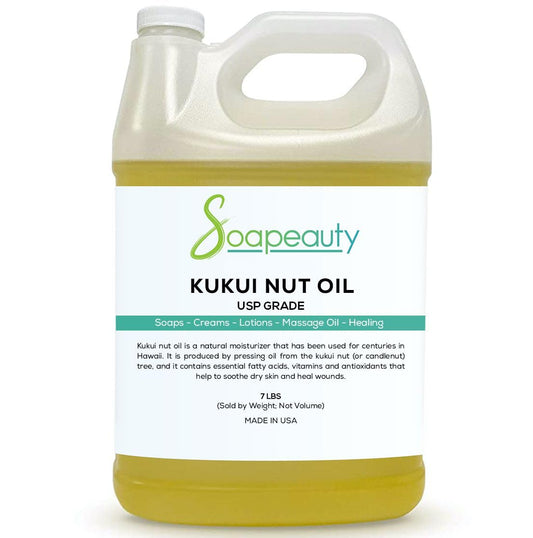 KUKUI NUT OIL Cold Pressed Unrefined | 100% Natural Available in Bulk | Carrier for Essential Oils, Face, Skin, Hair Moisturizer, Soap Making | Sizes 2OZ to 7 LBS | (7 LBS)