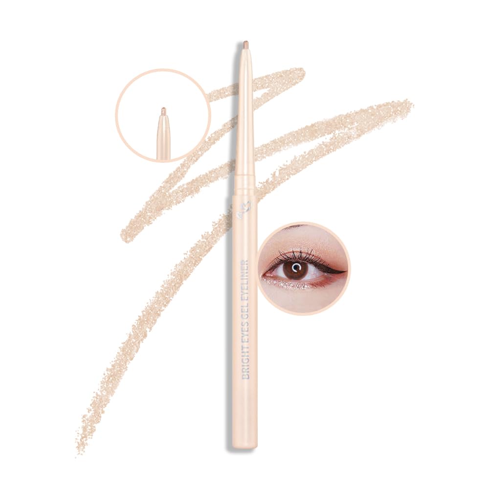 Kaely 1.5mm Skinny Gel Eyeliner Pencil,Shimmer Cat Eye Liner Makeup Pen,Cream Smooth Eyeliner Crayon,delineador de ojos contra el agua,Waterproof Long Lasting 16 Hour Wear,Vegan & Cruelty Free,06