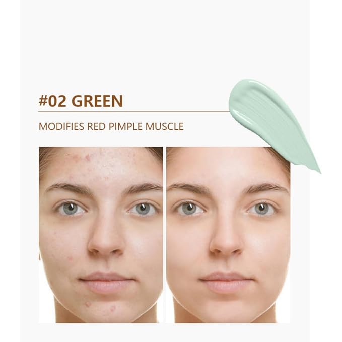 MAEPEOR Moisturizing Face Primer 4 Colors Long Lasting Matte Face Primer For Neutralizing Uneven Skin Tones & Brightening Complexion (02 Green)