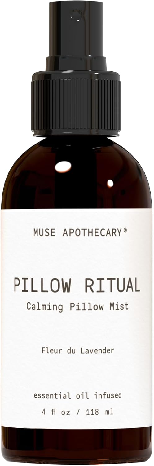 Muse Apothecary Pillow Ritual - Aromatic, Calming and Relaxing Pillow Mist, Linen and Fabric Spray - Infused with Natural Aromatherapy Essential Oils - 4 oz, Fleur du Lavender