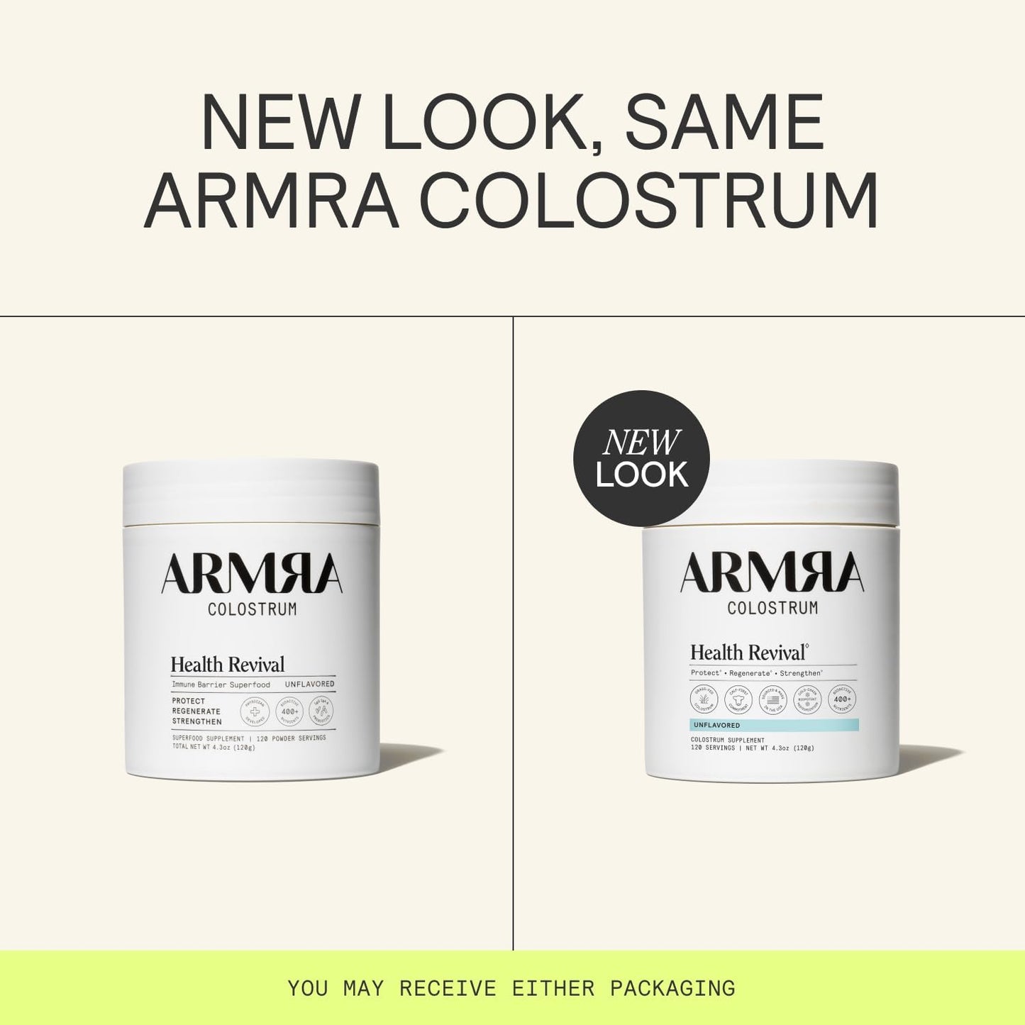ARMRA Colostrum™ Powder | Unflavored | Gut Health & Bloating | Skin & Hair | Immunity | Keto, Gluten & Fat-Free | 120 Servings