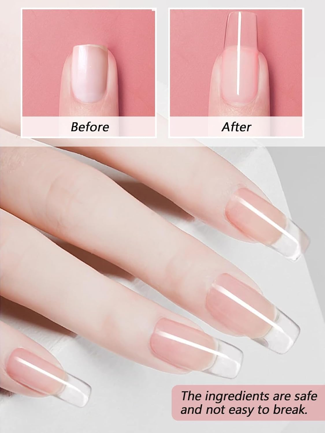 EBANKU Acrylic Nail Powder, 4.2oz Clear Powder for Nail Extensions & Sculpting, Colored Acrylic Nail Powders for French Nail Extension, Gifts for Women