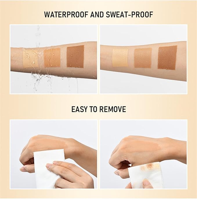 Leg Makeup Waterproof No Transfer, Leg Vein Cover up Makeup for Varicose Veins Waterproof Black Skin, Leg and Body Scar Cover up Makeup for Tattoo Cover Up, Long Lasting Body Foundation (3#, 4oz)