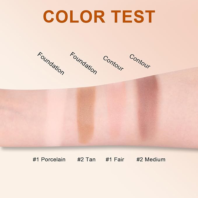 Baked Powder Foundation Makeup, Brighten Color Correcting Foundation Make up, Foundation for Mature Skin, Face Powder for Women, Full Coverage, Natural Finish & Easy to Use #01