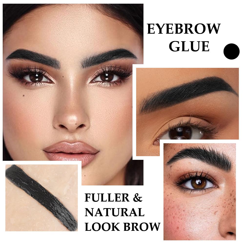 Kaely Thickening Brow Mascara,Tinted Eyebrow Gel Waterproof,Eyebrow Color Makeup,Brow Fast Sculpt,Vegan,Cruelty Free,maquillaje gel para cejas a prueba de agua,08 Black