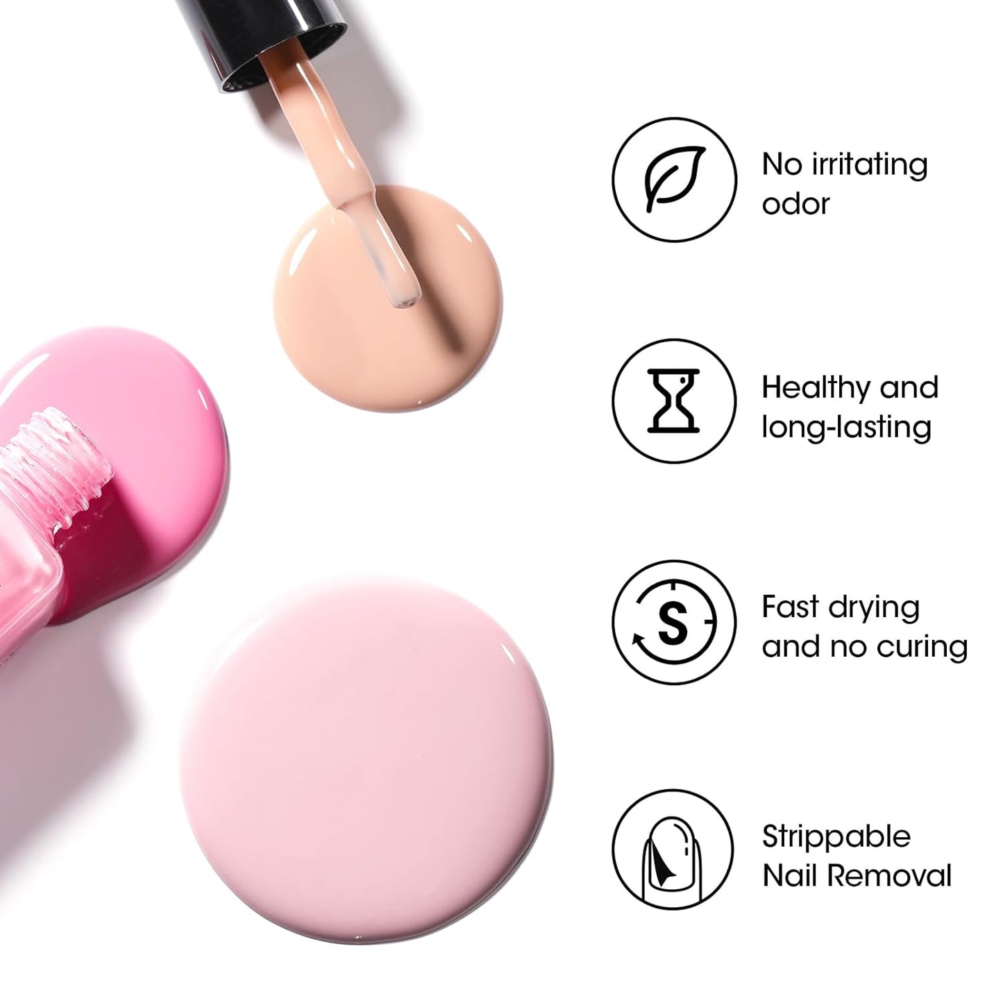 GELLEN Nude Nail Polish, Quick Air Dry Natural Traditional Regular Nail Polish 6 Colors Nude Pink White Set for Acrylic Natural Nails Home Salon, Non Gel, No UV, Chip Resistant, Hema Free, Non-toxic