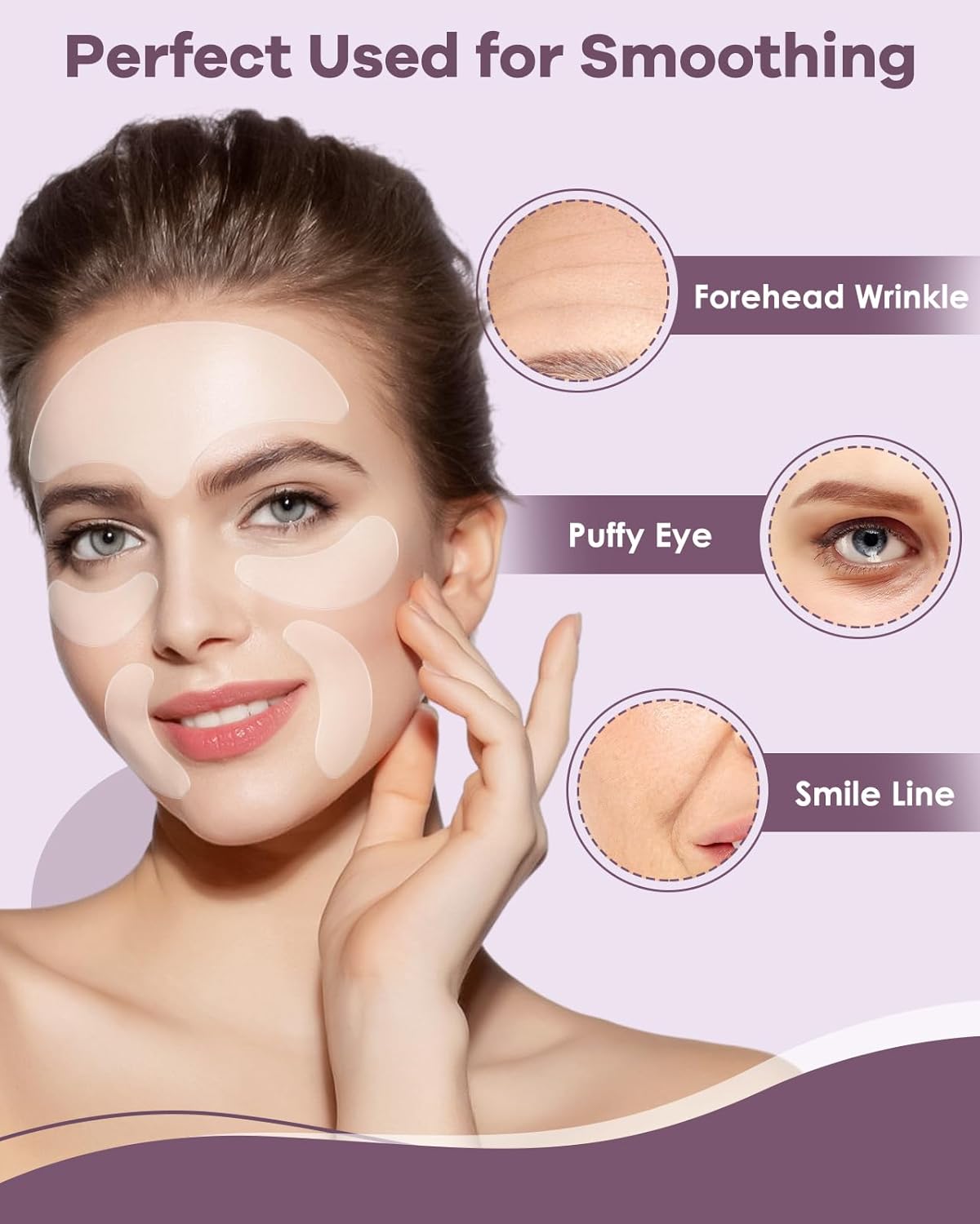 Reusable Anti-Wrinkle Patches, Reusable Silicone Patches Set Eye Patches Wrinkle Patches, Forehead Wrinkle Patches