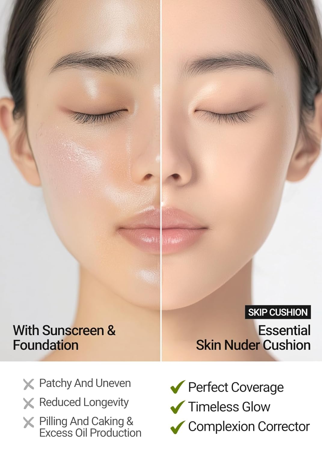 [JUNGSAEMMOOL OFFICIAL] Essential Skin Nuder Cushion (08 Medium Deep) | Refill Not Included | Natural Finish | SPF50 Broad Spectrum | Makeup Artist Brand | Cream Foundation