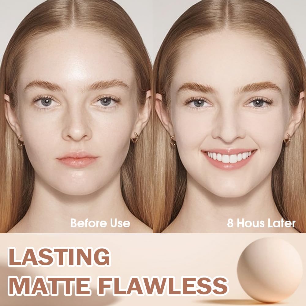 evpct Oil Control Pressed Face Powder Compact for Women, Translucent Setting Powder Makeup Foundation for Women, Waterproof Long Lasting Lightweight, polvo compacto de maquillaje, 14 Nude Translucent