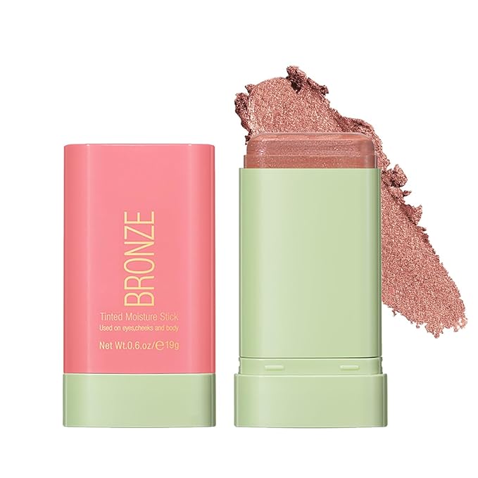 Blush Stick, Cream Blush Stick for Cheeks & Lips, Blendable Long-Lasting Multi-Use Contour Stick & Highlighter Makeup (WARM GLOW)