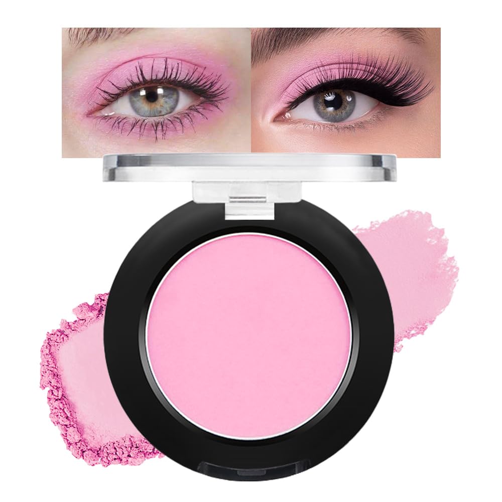 Monochrome Matte Eyeshadow Makeup Palette, Highly Pigmented Peach Pink Eyeshadow Palette, Matte Pressed Powder Eye shadow Makeup, Single Vegan Eye Shadow, Daily Evening Women Girls Eyeshadow Gift 02