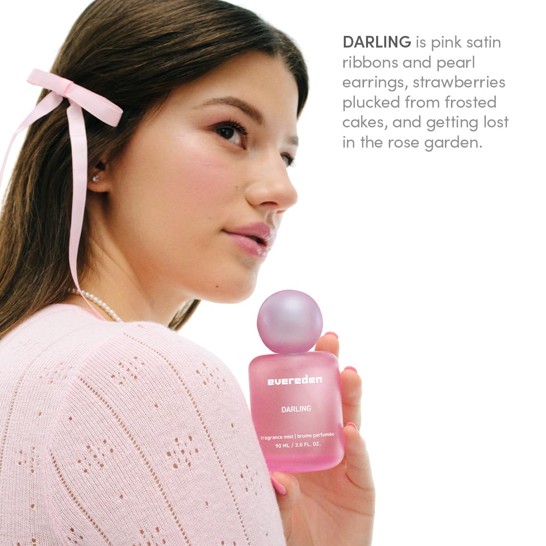 Evereden Fragrance Hair and Body Mist - Darling: Clean and Vegan Collectible Hair and Body Spray for Teen Girls - Amplify Your Self Expression with Iconic Scents in Aesthetic Bottles