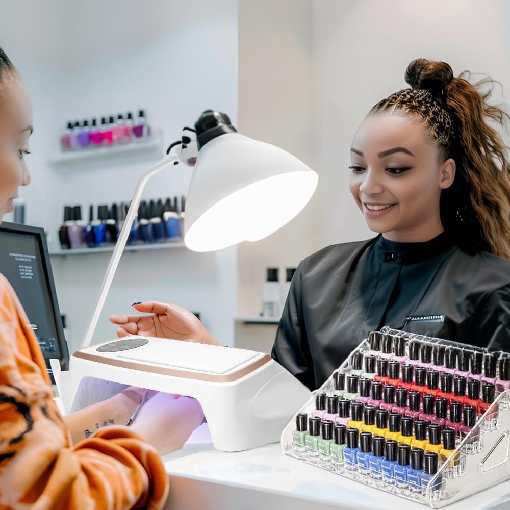 Nail Polish Storage Box Makeup Organizer Cosmetics Storage Transparent Easy to Assemble 7 Layers