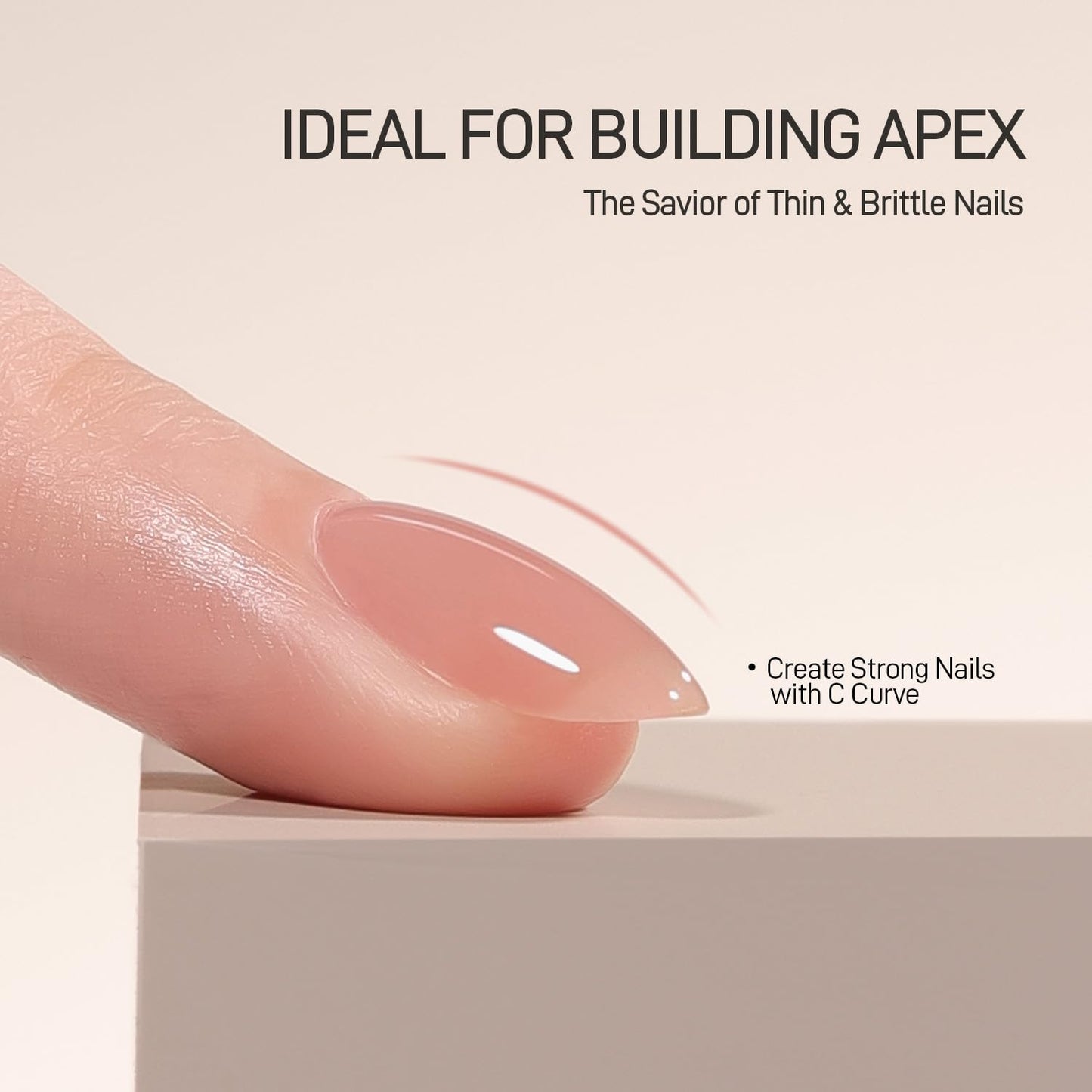 GAOY 16ml Rubber Base Gel, Jelly Builder Base Nail Gel Nude Sheer Pink, 3-in-1 Soak Off Nail Strengthener, 03 Misty Nude