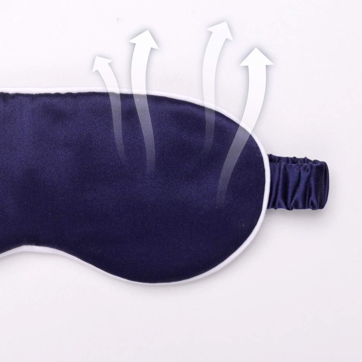 Silk Sleep Mask Light Blocking Luxury 100% Mulberry 19mm Silk Eye Mask Eye Cover Blindfold Ultra Soft Light & Comfy Anti Aging Skin Care with Travel Bag Gift Package