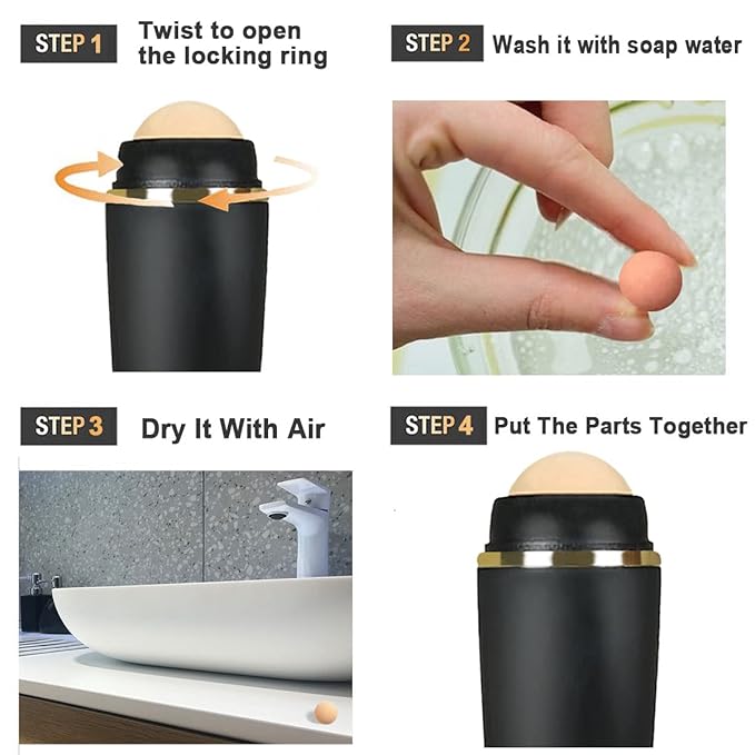 103 PCS Volcanic Roller Oily Skin Oil Control On The Go Volcanic Face Roller Oil Absorbing Volcanic Roller with Oil Blotting Sheet Paper for Oily Skin Care Oil Control Film Tissues (Type2)