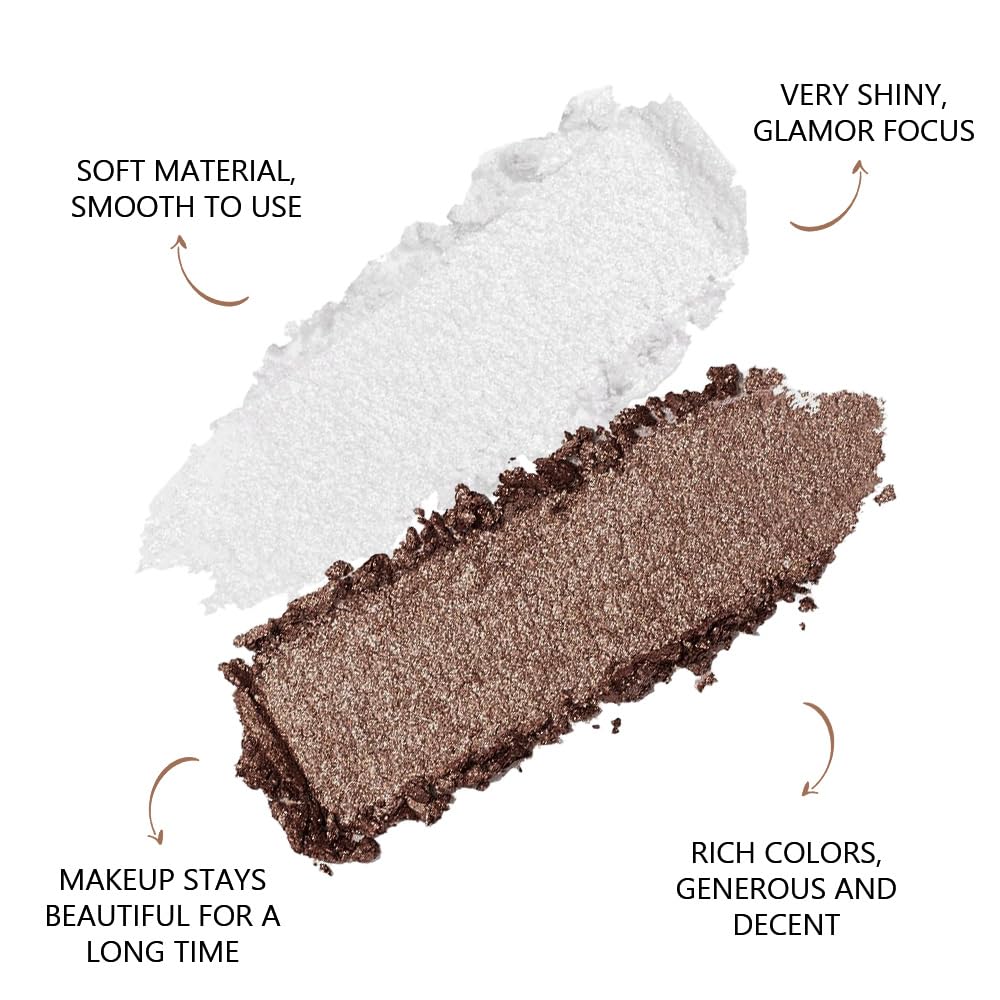 Double color eye shadow, Eyeshadows Creamy, high pigment eye makeup palette, matte shimmer metal eye shadow powder, Blendable, Ultra-Pigmented, Easy to Apply, Matte & Shimmer, (01)