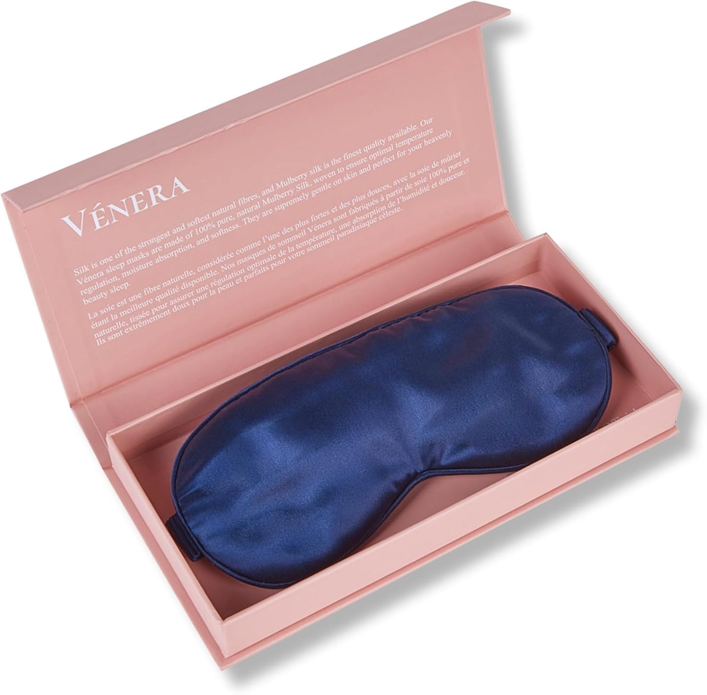 Silk Sleep Mask - 100% Pure 22 Momme Mulberry Silk Eye Sleeping Mask for Women and Men - Blackout Eye Mask for Sleeping (Navy Blue)