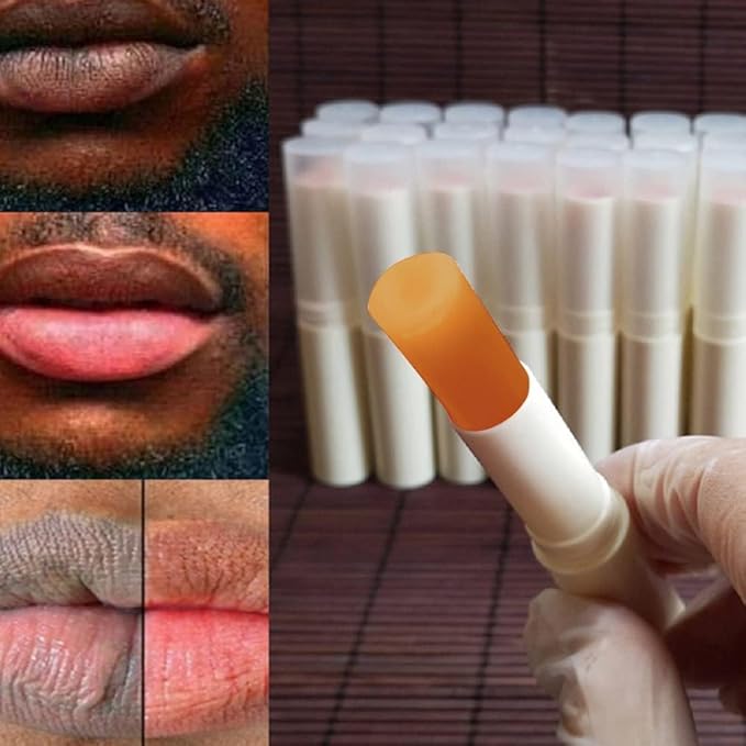 2PCS Natural Plant lip balm Pink Lips Serum Lightening Dark Lips Bleaching Essence Lip Balm Repair Fine Lines Brighten Moisture Exfoliator Lip Care (Orange)