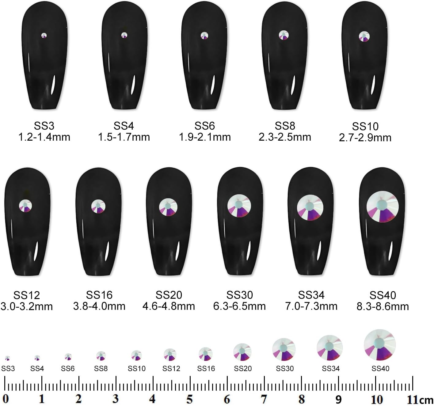 2000PCS SS20 Flatback Rhinestones | 12-Facet Diamond-Cut Glass Gems for Nail Art, Clothing, DIY Crafts |Glue-On Decoration Stones with Silver Backing(Transparent AB)