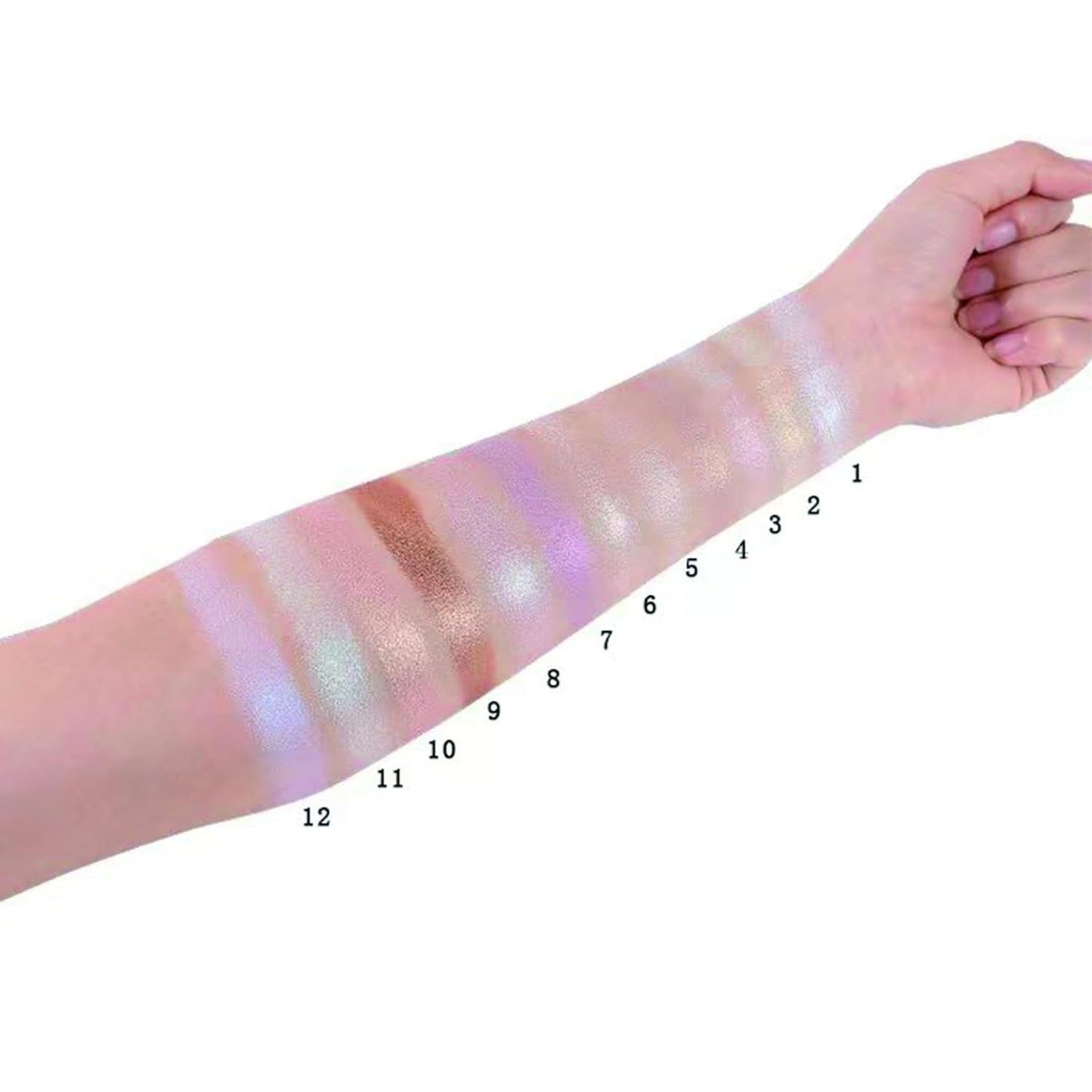 Face Highlighter Powder Palette, Glossy Glitter Illuminator Powder, Shimmer Shades for Face Highlighter Makeup, Highly Pigmented Natural Shiny Highlight Makeup Illuminator Highlighter 2