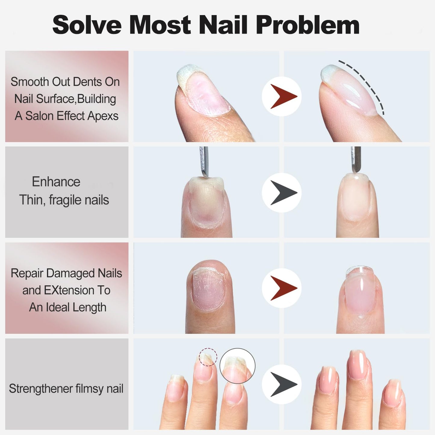 FZANEST Hema Free Rubber Base Builder Gel For Nails, Rubber Base Coat for Nail Strengthen Apex Building Extension Long Lasting Protect in A Bottle Soak Off UV LED Clear Gel Nail Polish