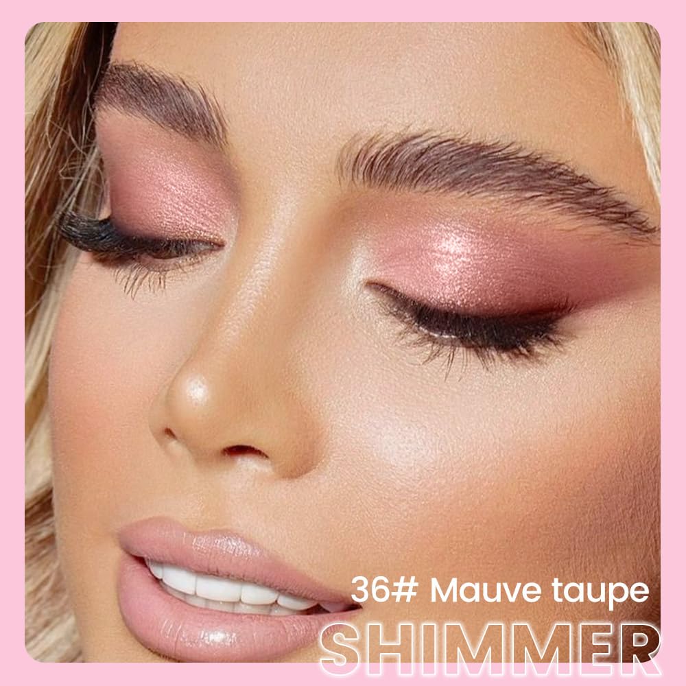 1Pcs Mauve taupe Shimmer Cream Eye Shadow Brightener Sticks for Eyes Waterproof Pigmented, Double Ended Cream Eyeshadow Stick Pencil Pen with Applicator, Eye Shadow Palette Highlighter Makeup 36