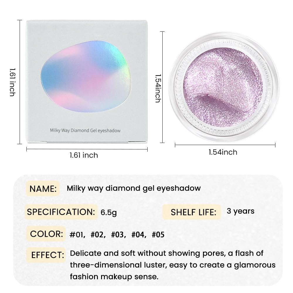 Monochrome Glitter Eyeshadow Palette,Single Light Purple Shimmer Eyeshadow,Long-Lasting Sheer Eye Makeup With A Sparkle Finish,Smooth Formula,Vegan & Cruelty-Free