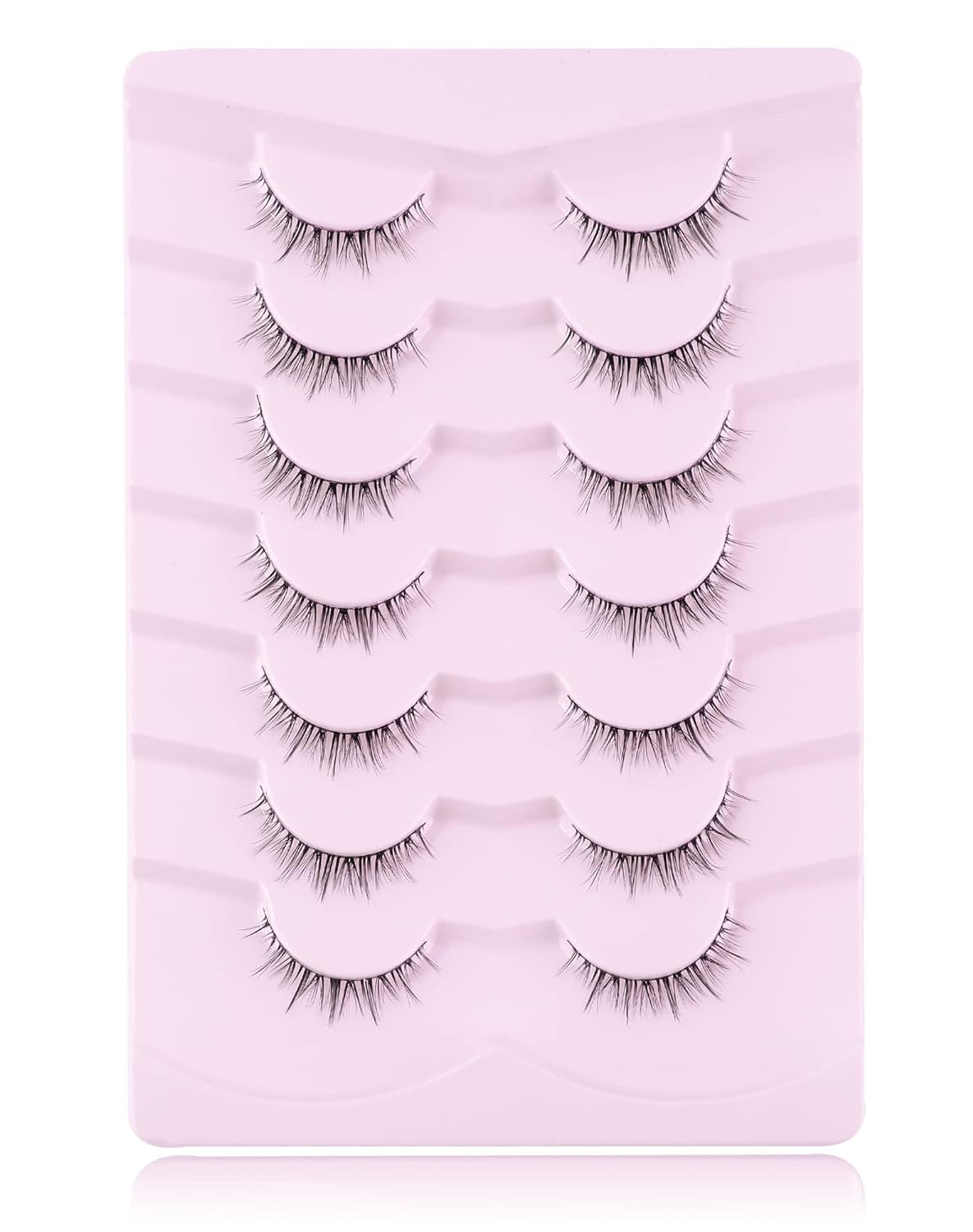 Onlyall Natural Lashes Short Eyelashes Wispy Lashes Natural Look Soft False Eyelashes False Eye Lashes Faux Mink Eyelashes 7 Pairs D2