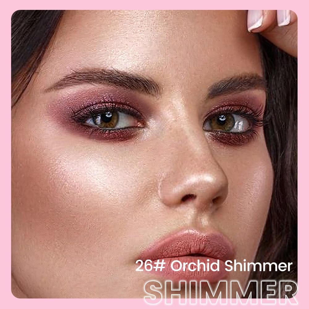 Kaely 2in1 Cream Eye Shadow Brightener Sticks for Eyes, Pencil Eyeshadow Applicator Stick Waterproof Pigmented, Eye Shadow Palette Highlighter Makeup, sombras para ojos, 26 Orchid Shimmer