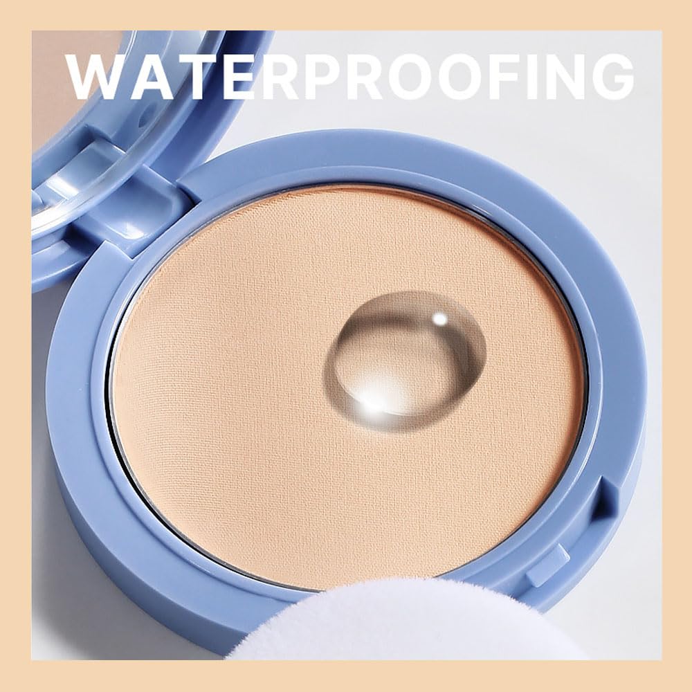 Kaely Oil Control Face Pressed Powder, Perfection Matte Compact Powder, Long Lasting Waterproof Finishing Powder Makeup, polvo compacto de maquillaje, Lightweight, Vegan, 120 Vanilla