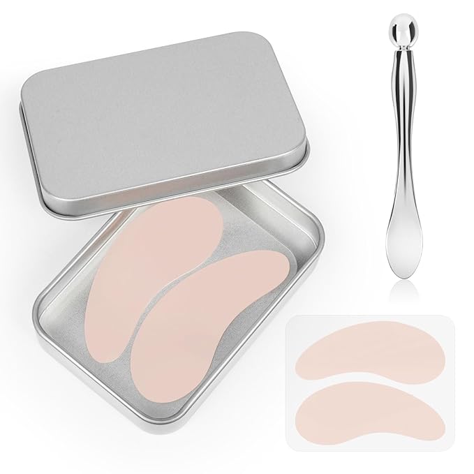 Under Eye Patches -2 Pairs Reusable Silicone Eye Patches to Boost Hydration, For Dark Circles, Plump Fine Lines & Wrinkles, with Tin Case