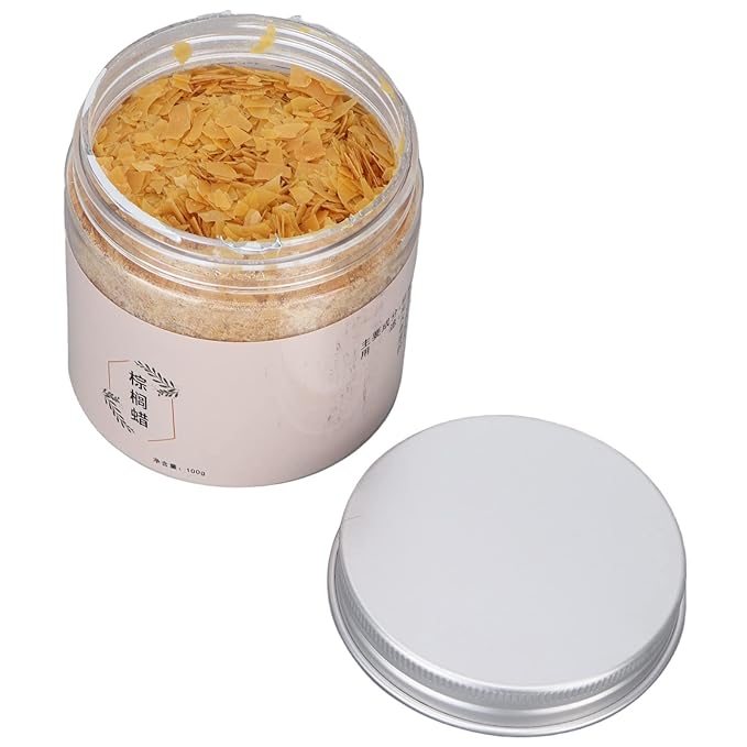 100g Palm Wax Pellets, Carnauba Wax for Lip Balm, Cosmetics DIY Carnauba Wax Material Accessory Lip Balm Making Supplies for Lipstick Lip Balm Making Increase the Melting Point of Lipstick