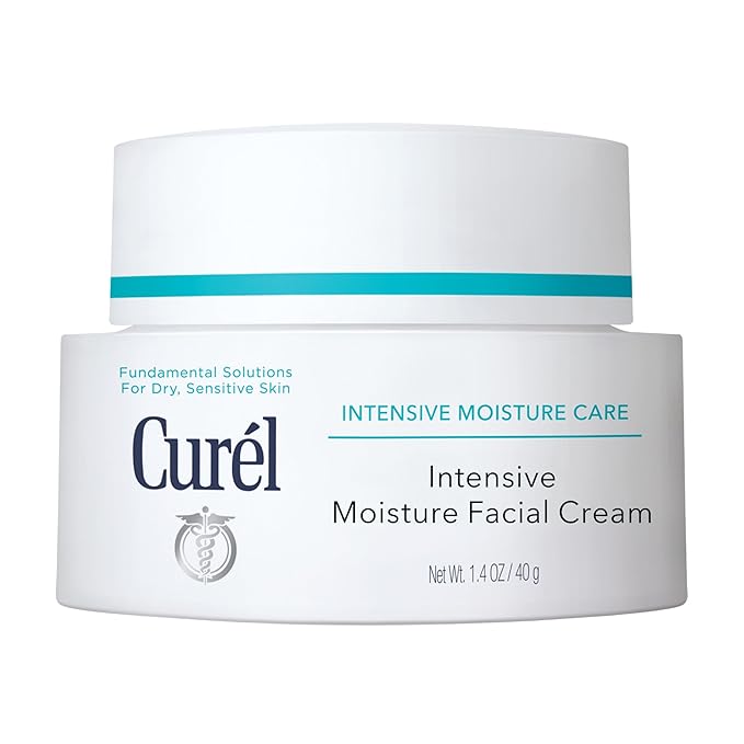 Curel Japanese Skin Care Intensive Face Moisturizer Cream, Hydrating Face Lotion for Dry to Very Dry Sensitive Skin, Anti-Aging, Fragrance-Free, Anti-Wrinkle Japanese Skin Care, 1.4 Oz