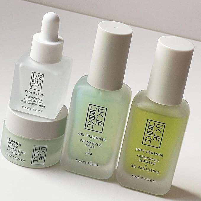 Urban Calm Discovery Bundle - Hydrating, Smoothing, Exfoliating, and Soothing Travel Size Skincare Set for All Skin Types - Fermented Skincare Products Include Cleanser, Essence, Serum, and Cream