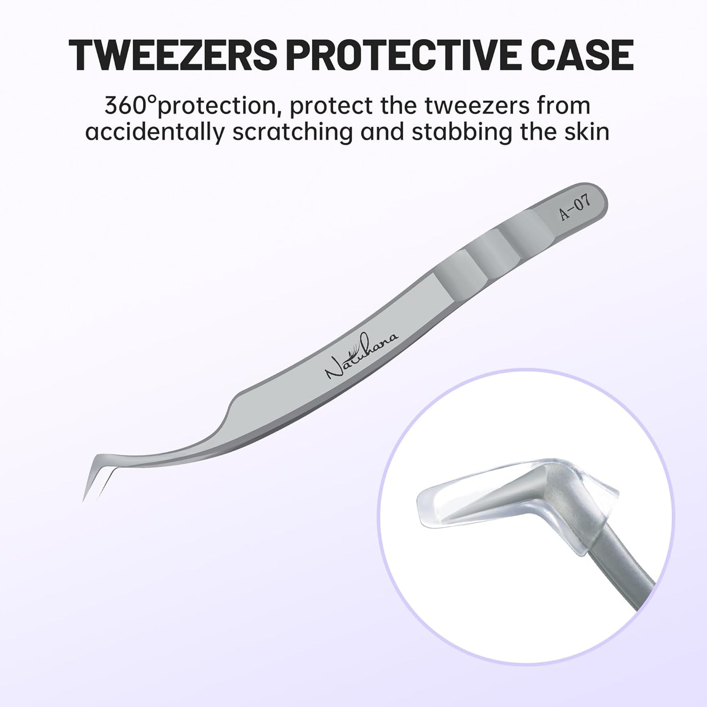 High Precision Lash Tweezers for Individual and Volume Eyelash Extensions Premium Stainless Steel Curved Fiber Tip Professional Isolation Tweezer