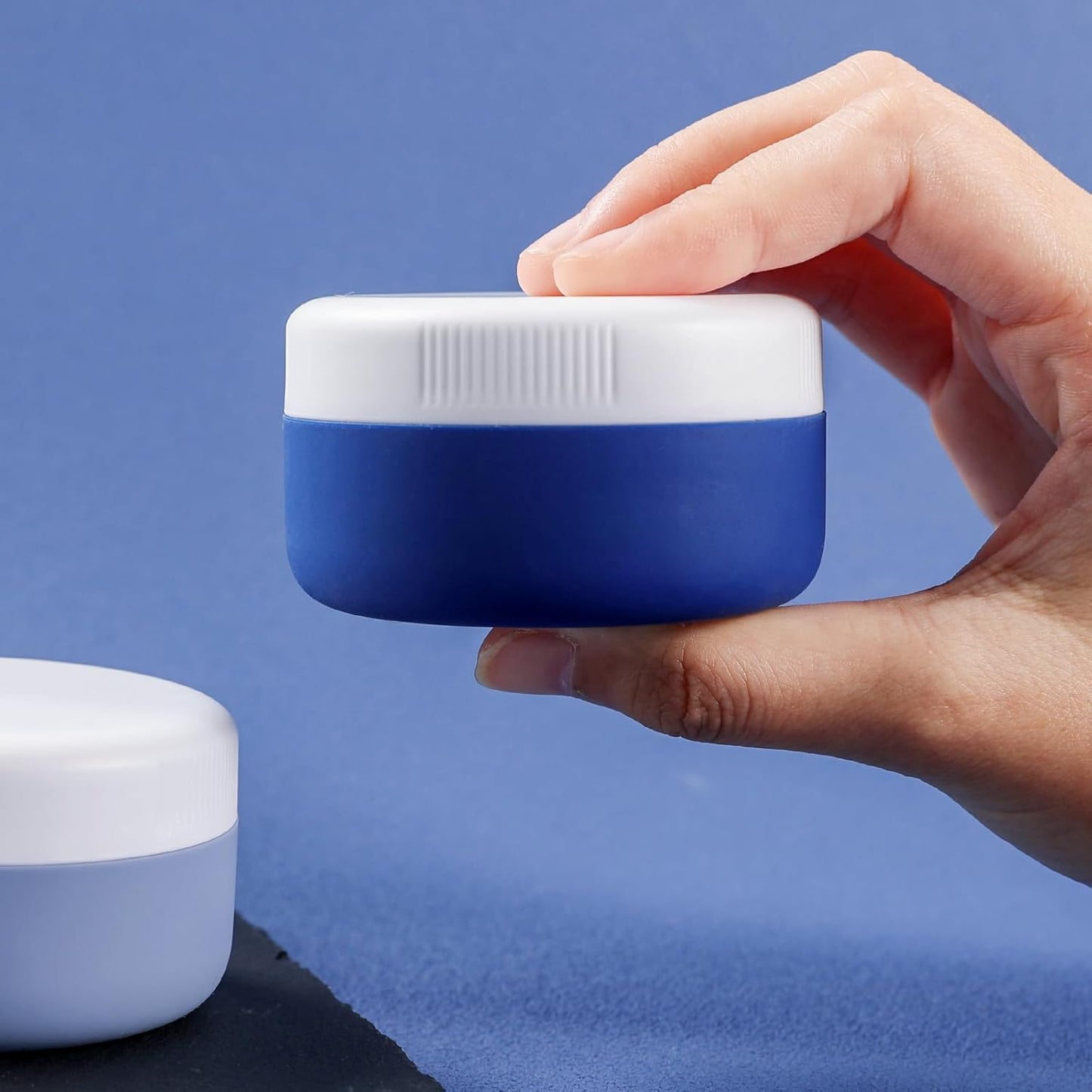 Travel Containers for Toiletries, Silicone Cream Jars BPA-Free, Leak-proof 1.35oz Travel Size Containers, Portable Size Silicone Jars with Lid for Cosmetic Face Hand Body Cream (4 Pack)