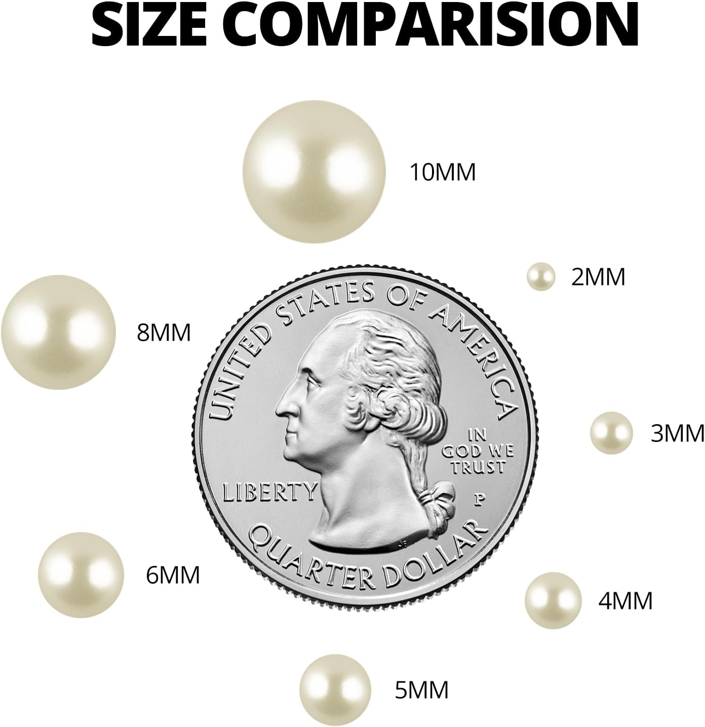 16000Pcs Flatback Pearls for Crafting, Ivory Flat Back Assorted Sizes 2/3/4/5/6/8/10mm Half Pearl Beads Bedazzling for Crafts Clothing Tumbler Shoes Wedding Gown Nails with B7000 Jewelry Making Glue