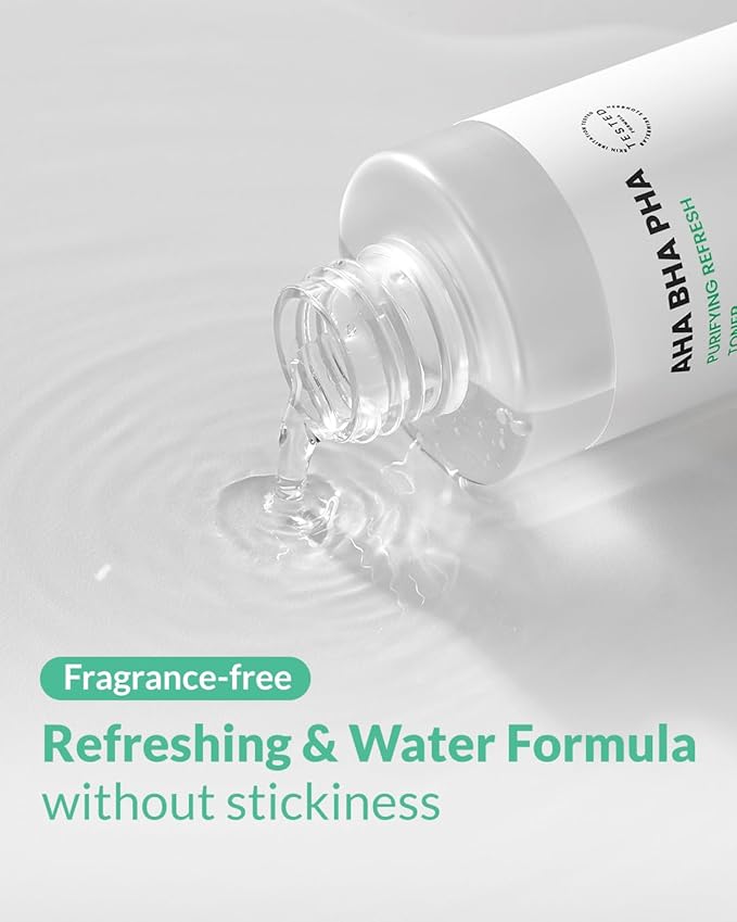 AHA BHA PHA Purifying Refresh Toner - Skin Trouble Eraser, Immediate Exfoliation & Sebum Removal - Contains Niacinamide for Breakouts - Removes Blocked Sebum & Dead Skin Cells, 6.76 f l. oz