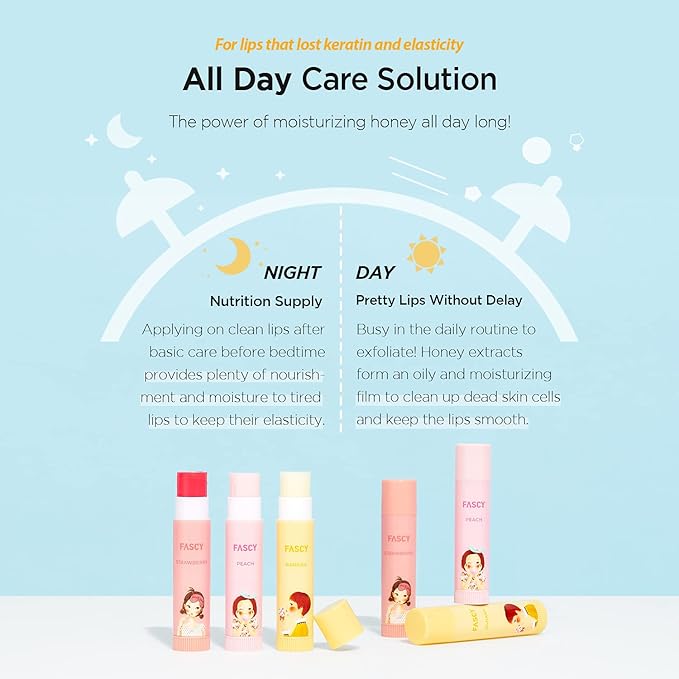 FASCY Lollipop Lip Balm Banana, Lip Balms & Moisturizers, Korean Lip Balm, Korean Lip, Korean Lip Products, Paraben Free, Moisturizing, 0.13 Oz, (Banana)